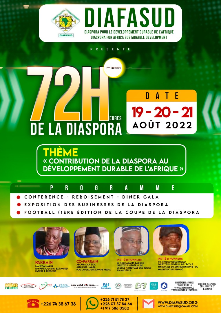 72 heures de la diaspora : Ouagadougou abrite la 1ère édition du 19 au 21 août 2022