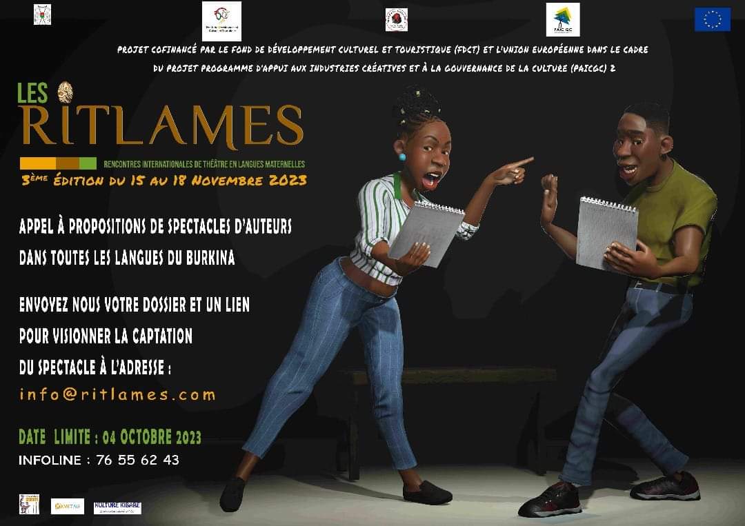 Les RITLAMES 2023 : Appel à propositions de spectacles d’auteurs en langues du Burkina Faso